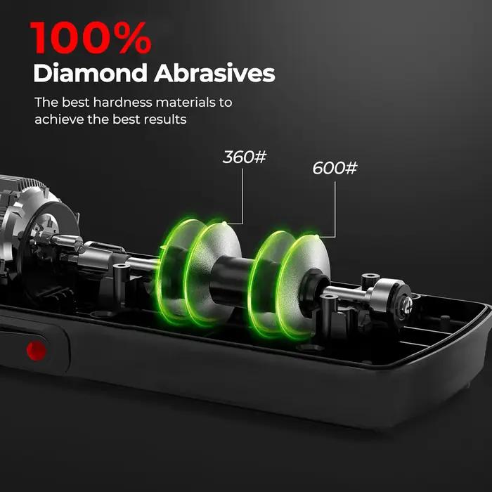 Aiguiseur de couteaux de cuisine électrique avec affûtage 100 % diamant – 20 ° Affûtage de précision pour une récupération instantanée de la tranchantise