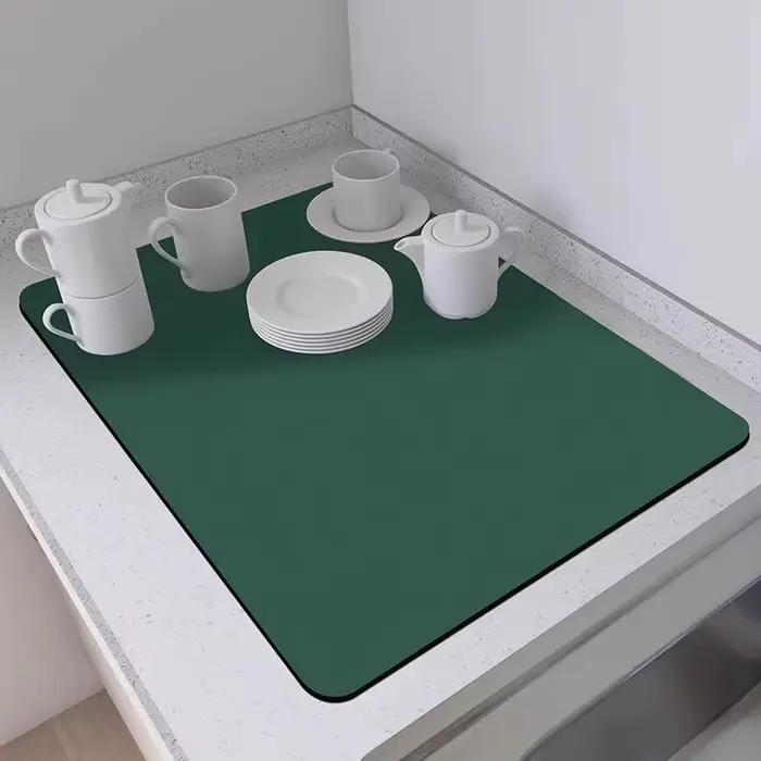 Tapis absorbant pour comptoir de cuisine, pour Bar, tasse, bol, tapis de séchage, comptoir de thé, évier de lavage, boue de diatomée, tapis de vidange isolant