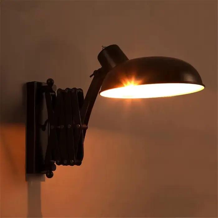 Applique Murale Rétractable en Fer de Style Industriel, Luminaire Décoratif d'Nik, Idéal pour un Loft, un Salon, une Salle à Manger, une Chambre à Coucher ou un Couloir