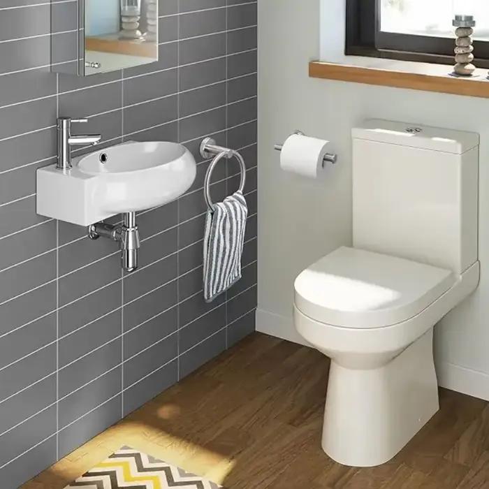 Ensemble de matériel de salle de bain 2 pièces, ensemble d'accessoires de salle de bain en acier inoxydable comprenant un porte-serviettes et un porte-papier hygiénique, un Design d'économie