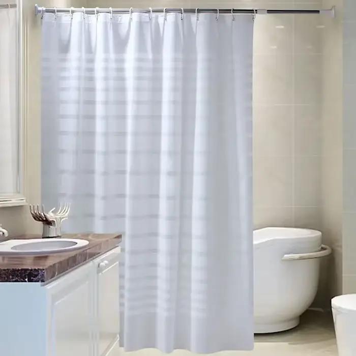 Rideaux de douche à rayures blanches