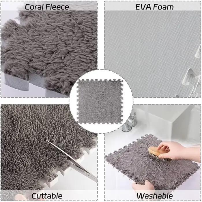 Tapis carrés en peluche imbriqués
