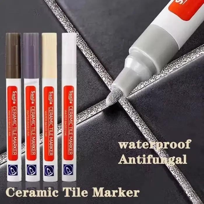 1/2 pièces Stylo de peinture pour joints, fournitures artistiques, marqueur mural imperméable, marqueurs de peinture pour salle de bain, accessoires de décoration pour carrelage et sol