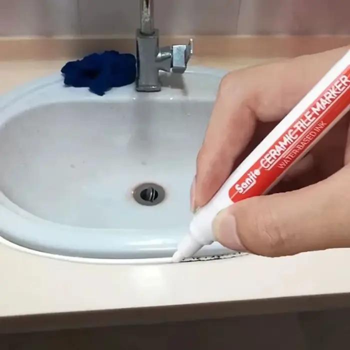 1/2 pièces Stylo de peinture pour joints, fournitures artistiques, marqueur mural imperméable, marqueurs de peinture pour salle de bain, accessoires de décoration pour carrelage et sol