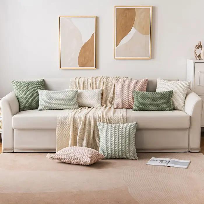 Housses de coussin décoratives vert sauge de printemps 18x18