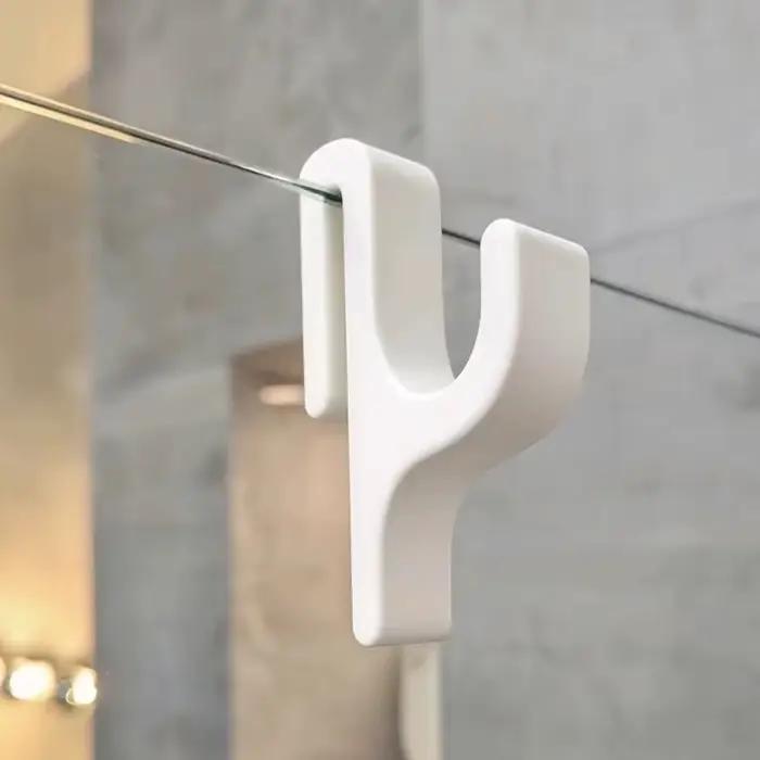 Crochet porte-serviettes 3D pour portes de douche en verre de 8 mm