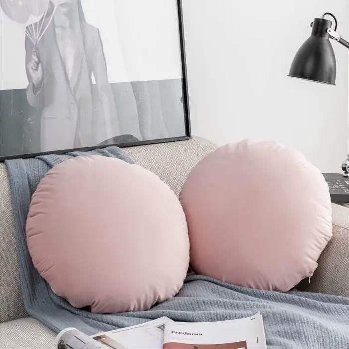 Housse de coussin circulaire en velours hollandais