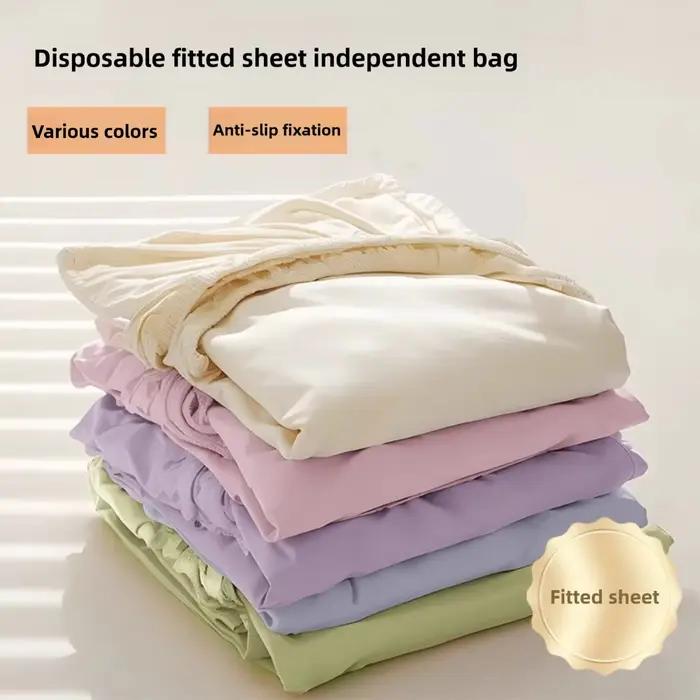Drap-housse jetable non tissé avec élastiques pour lit simple, drap de lit jetable pour lit double, protège-matelas antidérapant pour hôtel