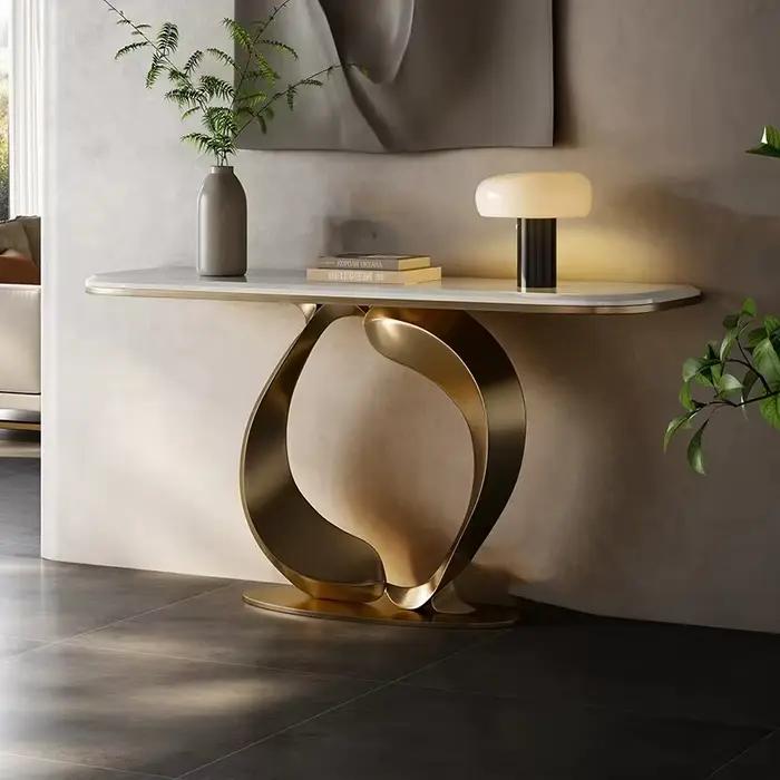 Console d'entrée d'angle amovible en métal, Table ronde moderne Vintage, porche, bureau, Tisch Wohnzimer, meubles de Hall d'entrée