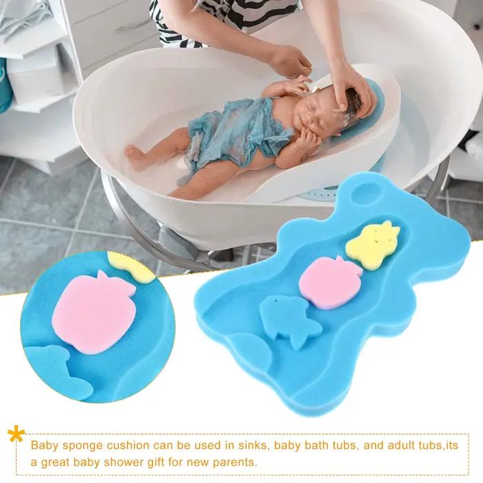 Tapis de bain pour bébé, éponge de séchage antidérapante, coussin de bain pour nouveau-né, coussin de soutien pour baignoire, antidérapant