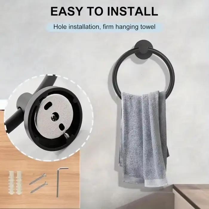 Ensemble de matériel de salle de bain 2 pièces, ensemble d'accessoires de salle de bain en acier inoxydable comprenant un porte-serviettes et un porte-papier hygiénique, un Design d'économie
