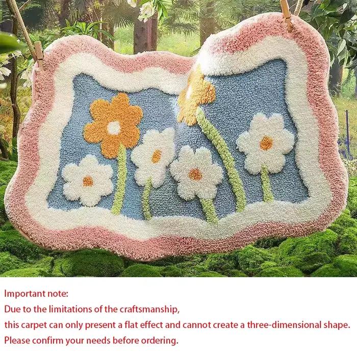 Tapis de sol d'été confortable imitation cachemire salle de bain baignoire