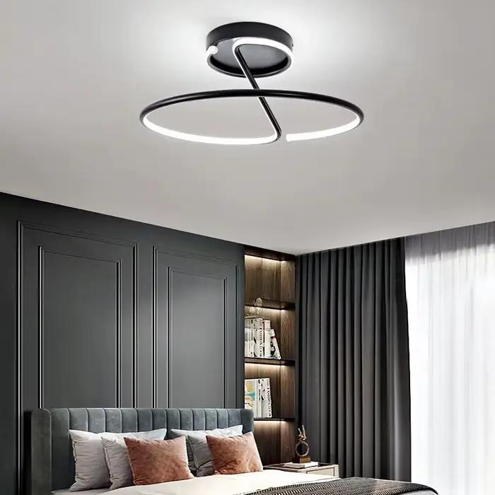 Lampe de salon, lustres LED, éclairage intérieur, luminaire de cuisine, lampes lustres, luminaire blanc chromé, décoration intérieure