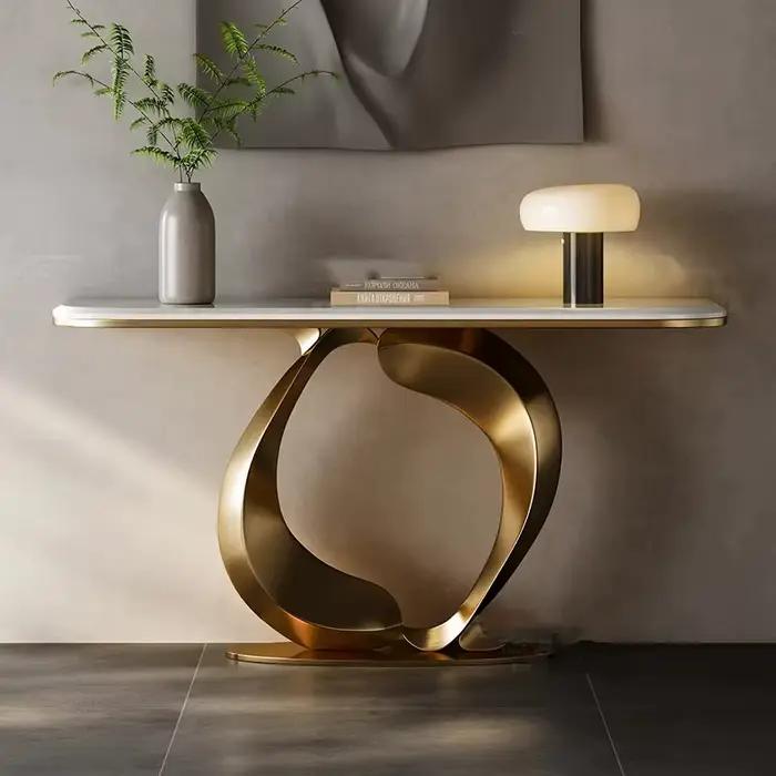 Console d'entrée d'angle amovible en métal, Table ronde moderne Vintage, porche, bureau, Tisch Wohnzimer, meubles de Hall d'entrée