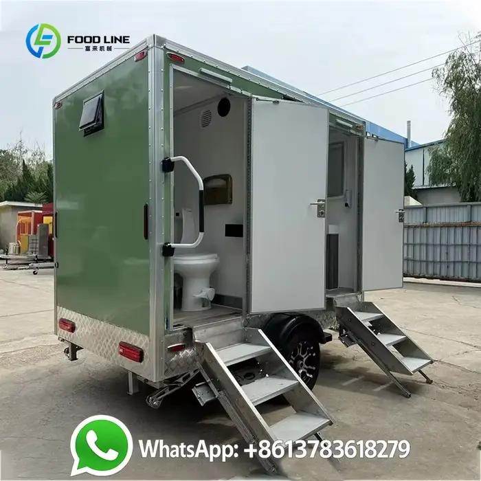 Unité de toilettes mobile extérieure personnalisée, moderne, double, écologique, durable et facile à nettoyer