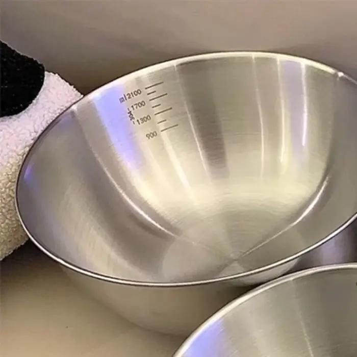 Ensemble de bols en acier inoxydable avec échelle graduée, pour la cuisson, la pâtisserie, le stockage des aliments, bols de mélange de grande capacité, essentiels pour la cuisine domestique, 1 pièce