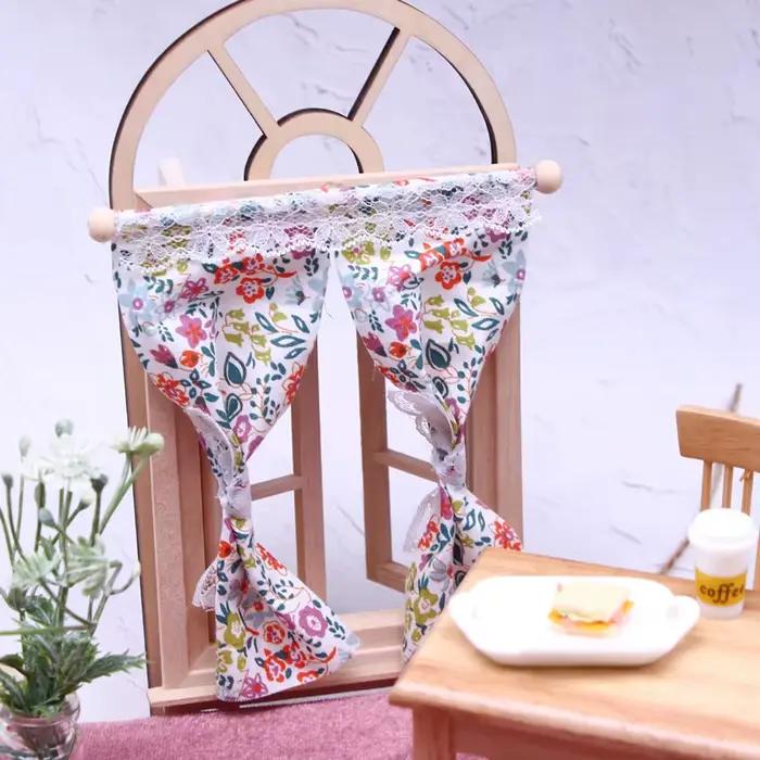 Mini rideau de porte Miniature pour maison de poupée
