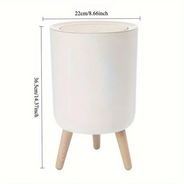 Poubelle blanche moderne avec support poubelle de bureau Simple avec couvercle pour salon chambre cuisine salle de bains bureau carré rond