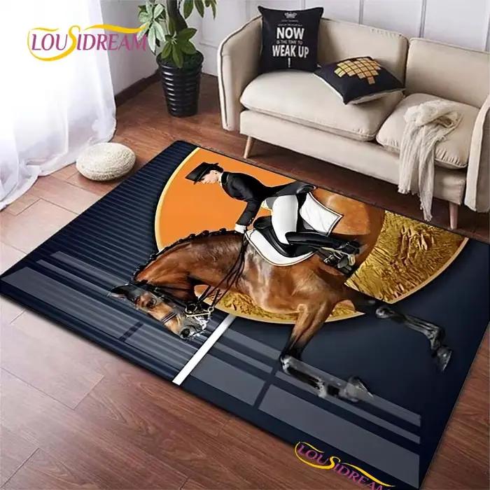 Tapis cheval au galop ethnique pour salon