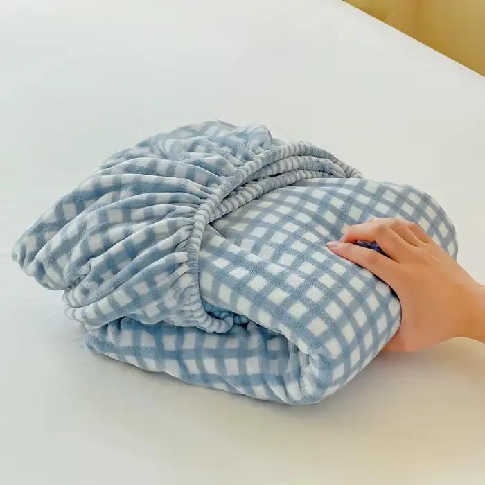 Drap-housse en flanelle super doux de qualité supérieure 1 pièce - Poches profondes 25 cm