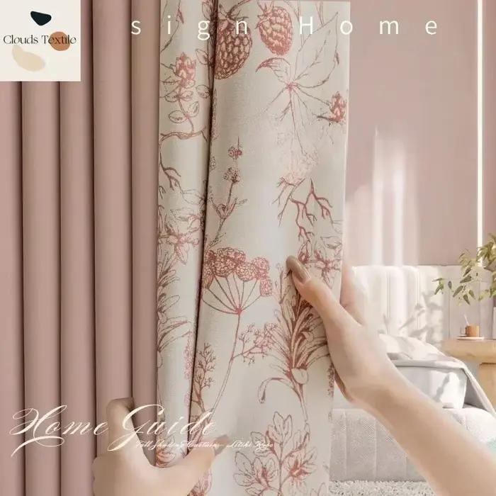 Rideaux de luxe simples et modernes, lumière rose, pour salon, salle à manger, chambre à coucher, occultant, Chenille, nouveau Patchwork, ombre de fenêtre personnalisée