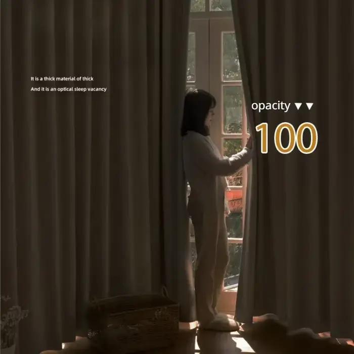 Rideaux de fenêtre occultants en coton et lin épais français, beiges, pour salon, chambre à coucher de luxe, salle à manger, décor d'hôtel, Tulle blanc