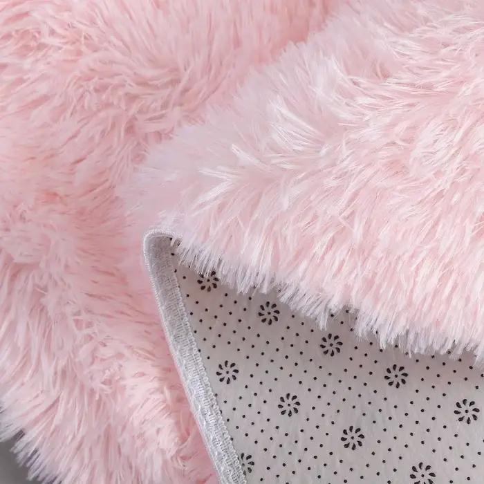 100/120/140/160 tapis rond moelleux doux tapis pour enfants filles chambre princesse château peluche Shag tapis mignon cercle chambre décor