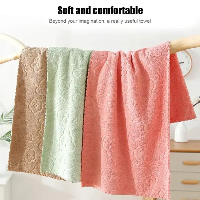 Ensemble de 5 serviettes de bain en microfibre corail douces