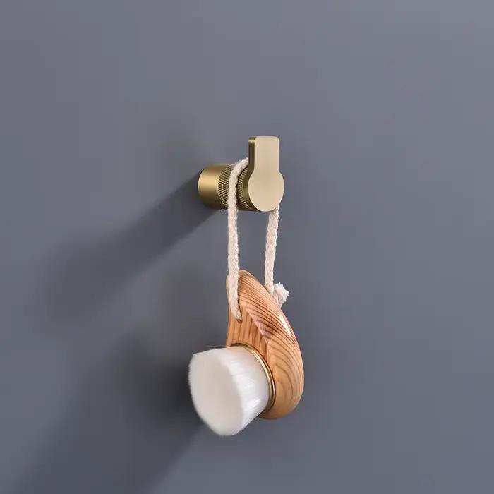 Ensemble d'accessoires de salle de bain en or brossé : Porte-brosse WC, Porte-papier toilette, Porte-serviettes, Porte-savon, Crochets et quincaillerie