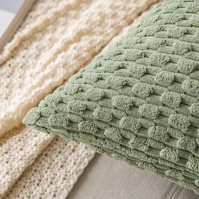Housses de coussin décoratives vert sauge de printemps 18x18