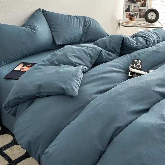 Bonenjoy-Ensemble de housse de couette monochrome pour chambre de garçon et fille
