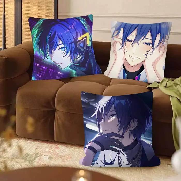1pc Housse de coussin carrée KAITO tendance pour chambre