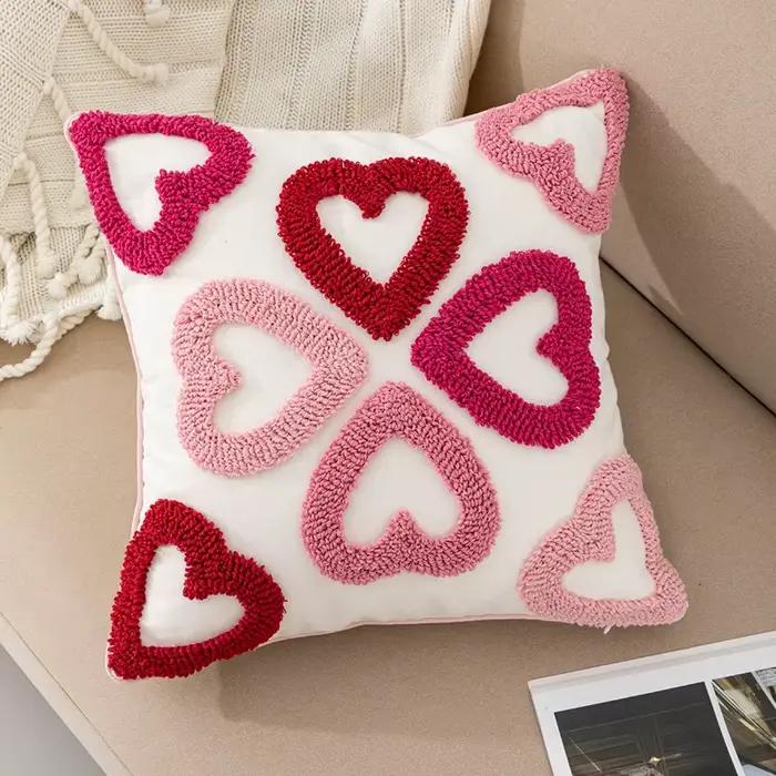 Housse de coussin de Couple rose
