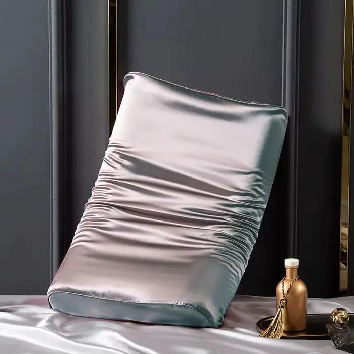 Taie d'oreiller 25 Momme 100 % soie de mûrier – Housse double face pour oreillers en latex et mousse à mémoire de forme (30 x 50 cm) – Grade 6A pour cheveux et peau