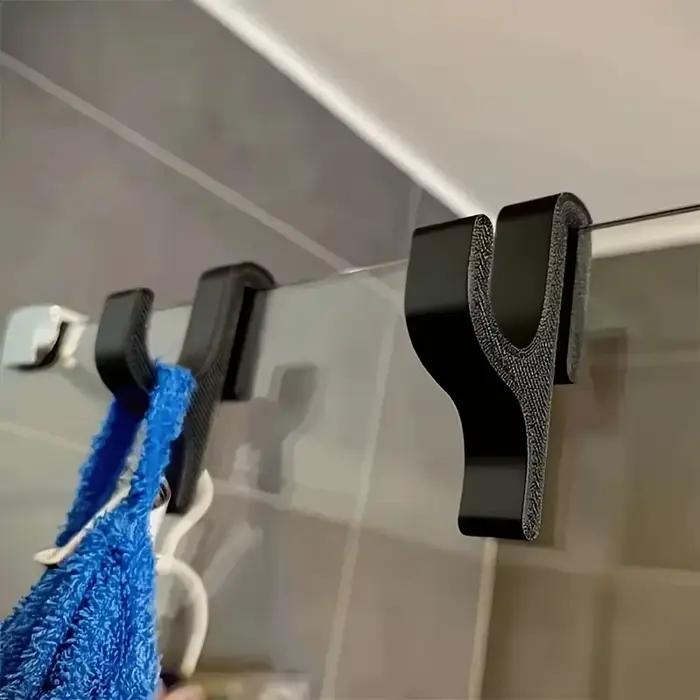 Crochet porte-serviettes 3D pour portes de douche en verre de 8 mm