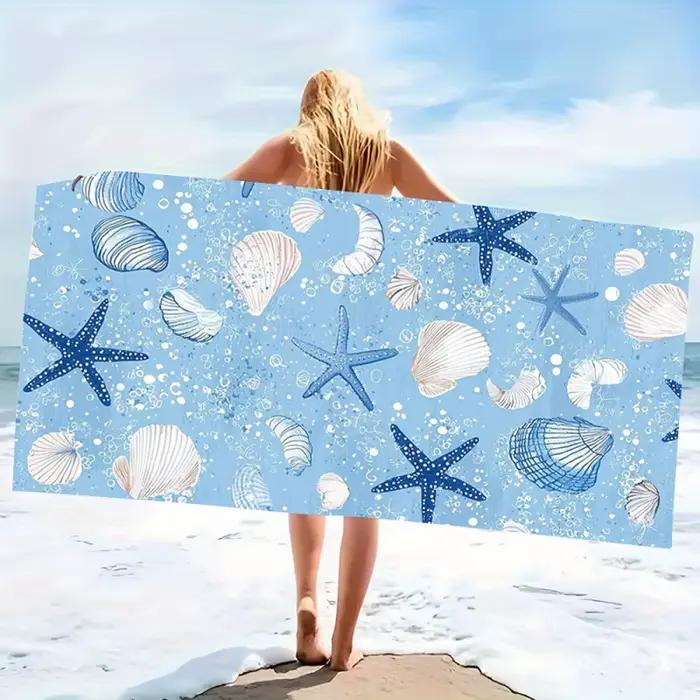 Serviette de plage rayée avec citation mignonne - Couverture de bain en microfibre super absorbante et à séchage rapide