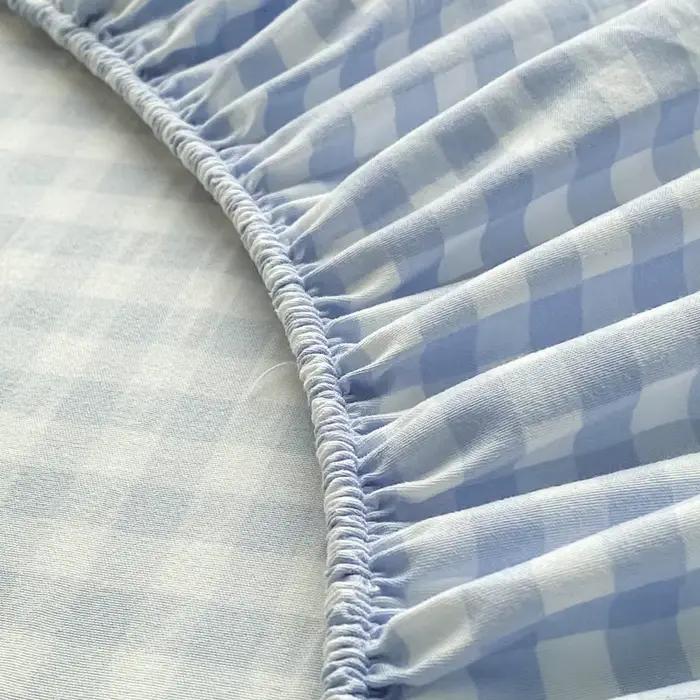 Nouveau drap-housse pré-lavé 1 pièce-Design à carreaux classique