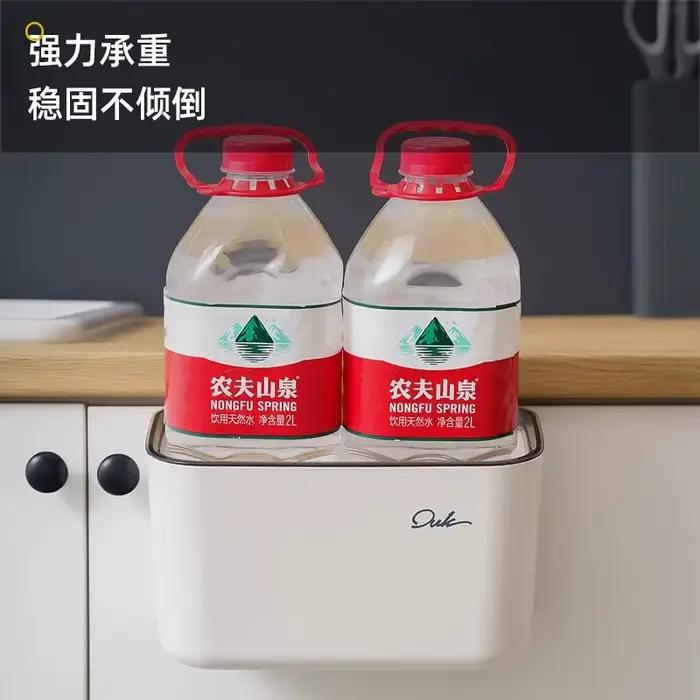 Poubelle murale pour cuisine, poubelle pour salle de bain et salon avec couvercle pour le stockage des restes alimentaires