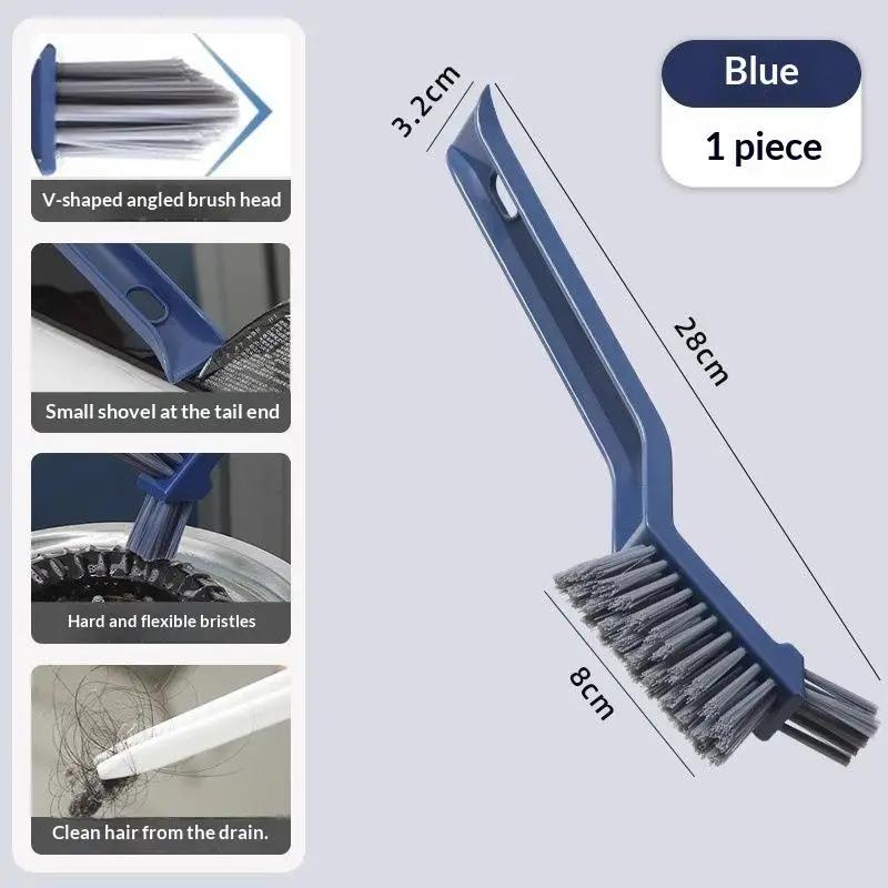 Brosse de nettoyage multi-usages pour carrelage de salle de bain, rainures de fenêtre, coins de murs
