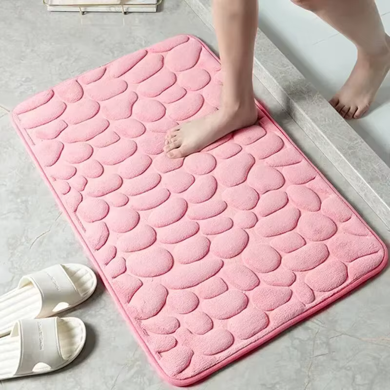 Tapis en velours gaufré en mousse à mémoire de forme, antidérapant, pour salle de bain, salon, tapis