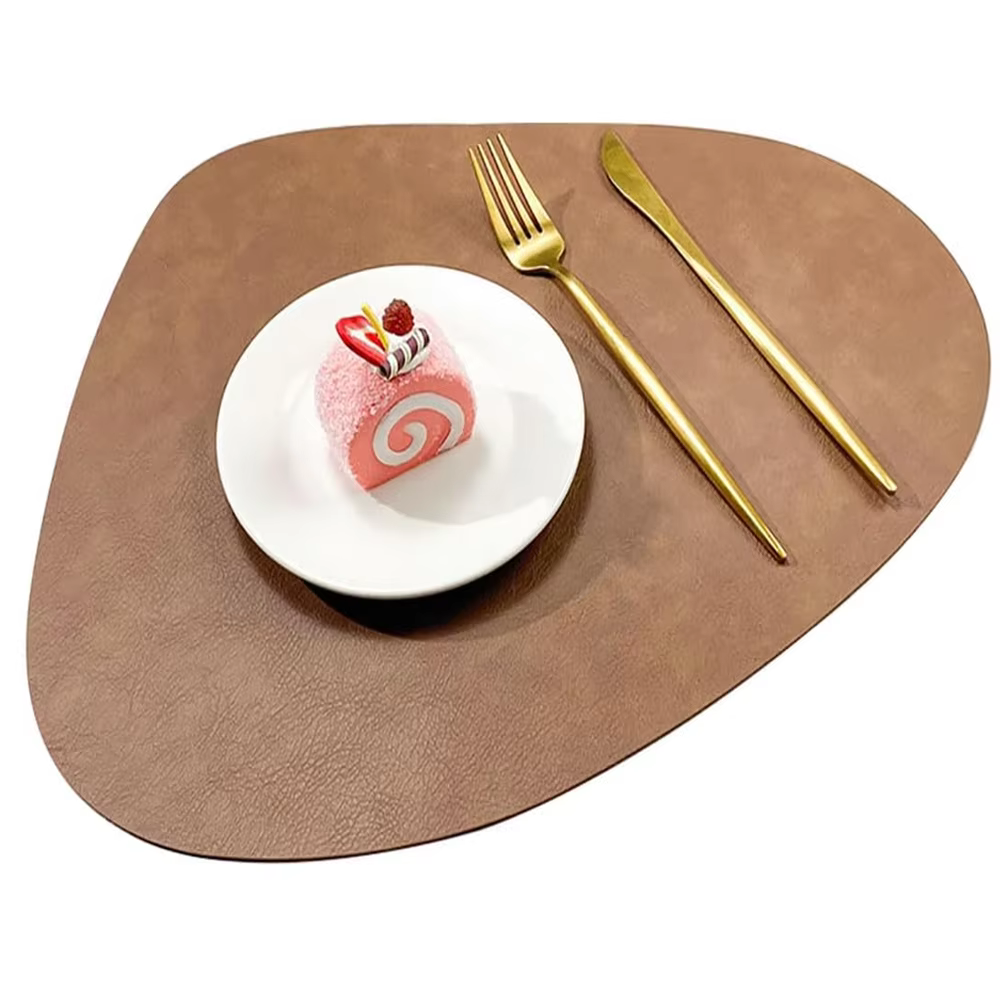 Napperons en cuir PU, sous-verres à café imperméables, tapis de Table de cuisine, faciles à essuyer,