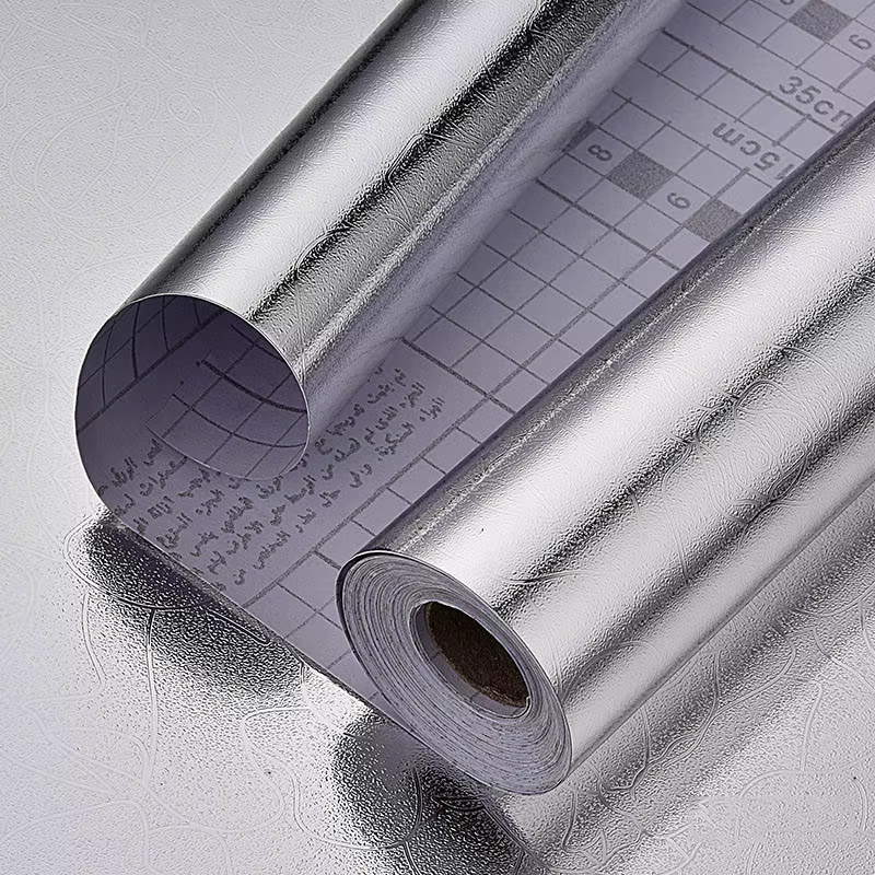 Autocollants muraux de cuisine auto-adhésifs en aluminium, autocollants muraux anti-huile adaptés au