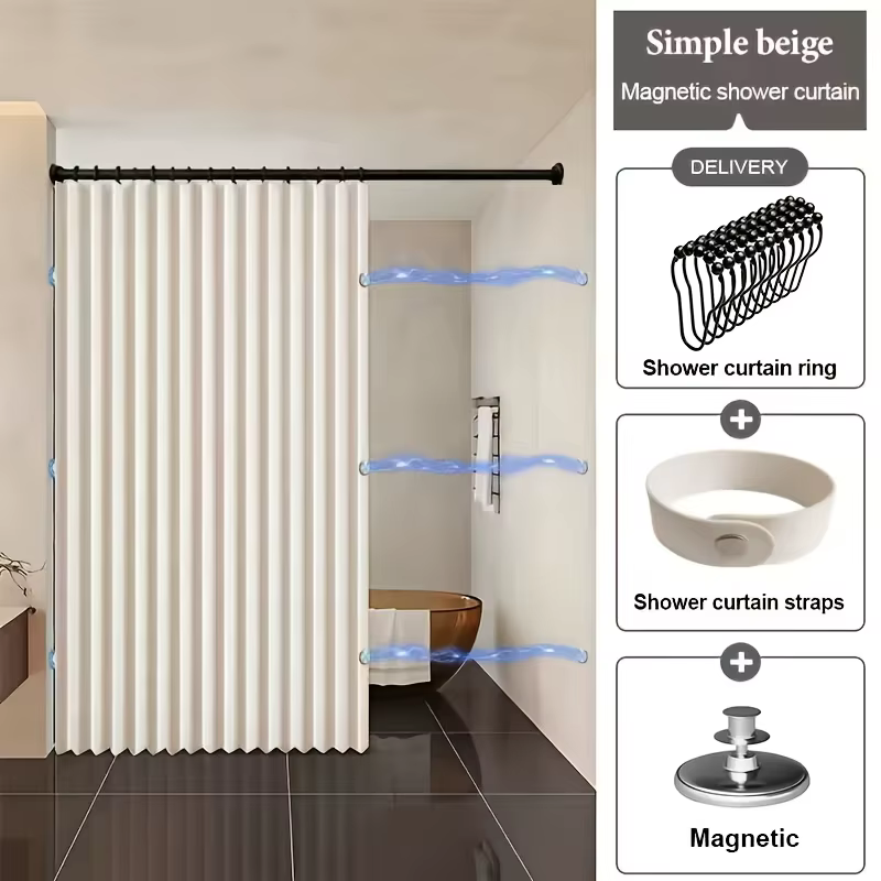 Rideau de salle de bain pliable, paroi de douche rétractable peu encombrante, cloison pliable imperm