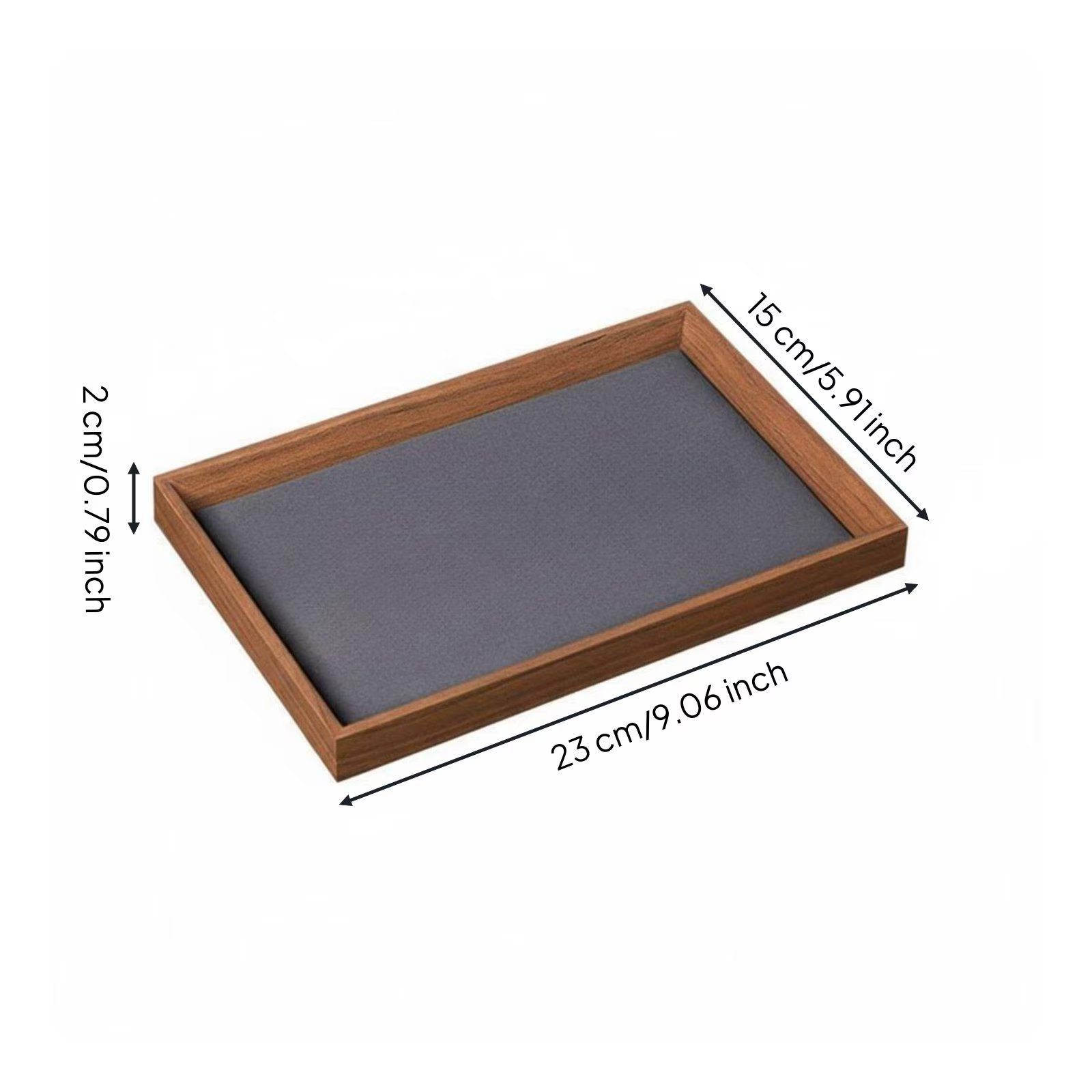 Plateau de présentation en noyer noir, robuste et stable, plateau à bijoux en bois, rangement domest