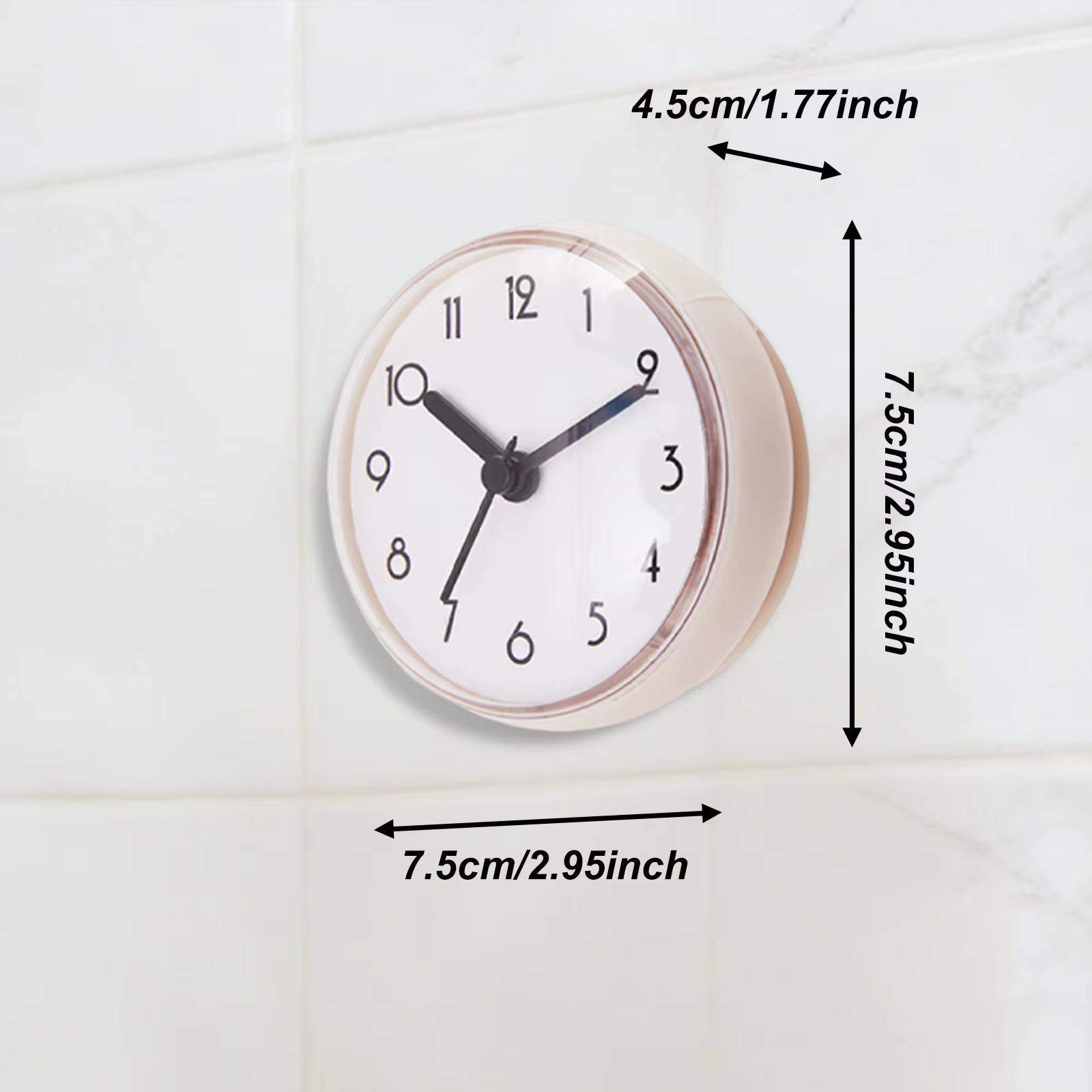 Horloge de douche murale numérique décorative étanche avec ventouse pour salle de bain, piscine, mir