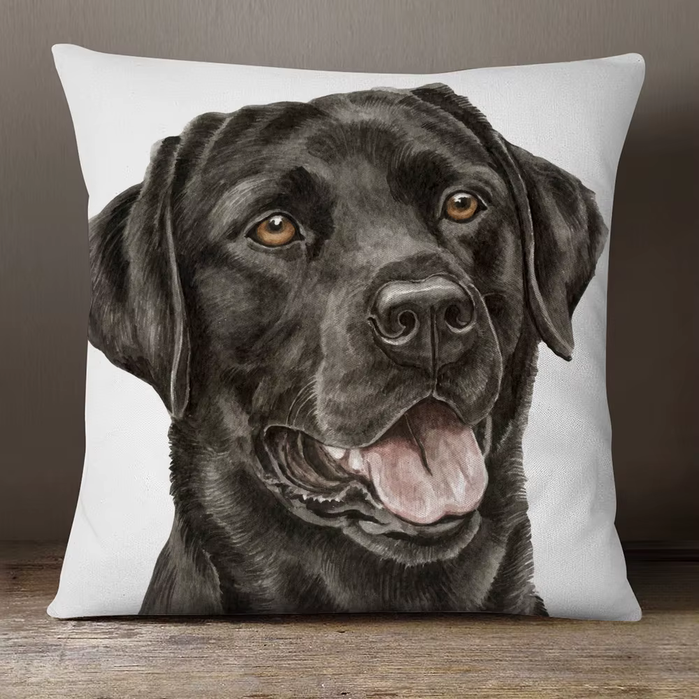 Housse de coussin décorative pour canapé, Chihuahua, bouledogue français, Labrador, lévrier italien,