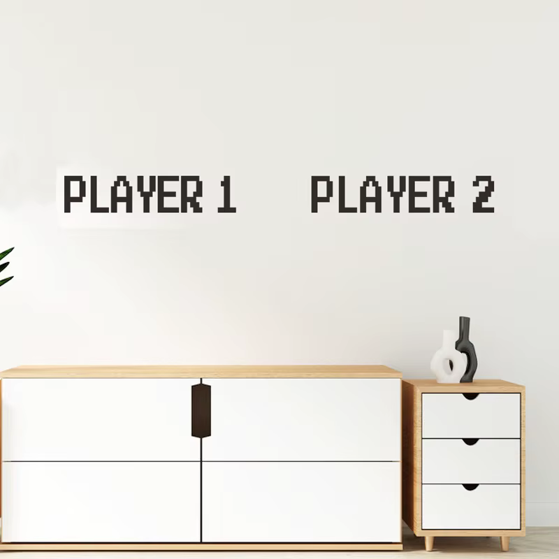 Autocollant Mural anglais pour joueur de salle de jeu, décor de fond de salle de jeu pour enfants, d