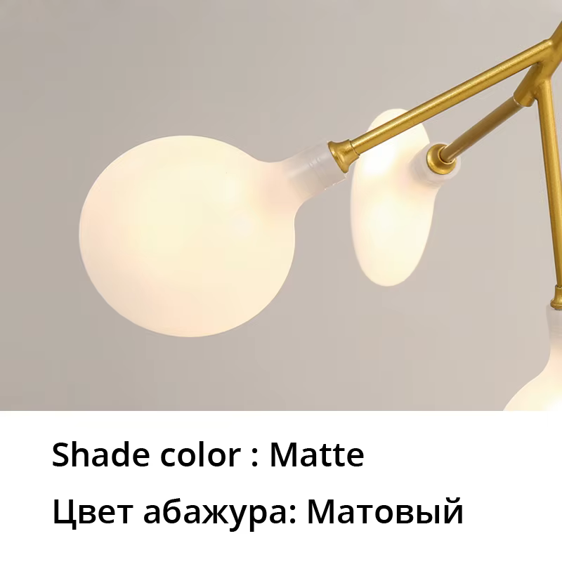 Luciole LED Lustre Lumières Pour Chambre Salon Chambre Lampe Lampara Or Noir Intérieur Suspendu Lumi