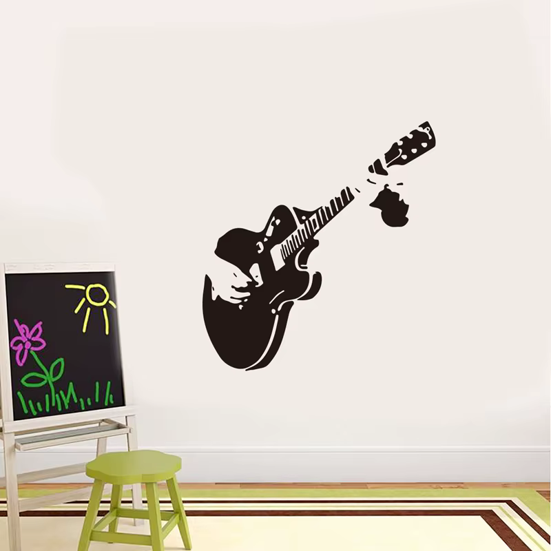 Autocollants muraux de guitare musicale, pour salon, salle de musique, vitrine de restaurant, décora