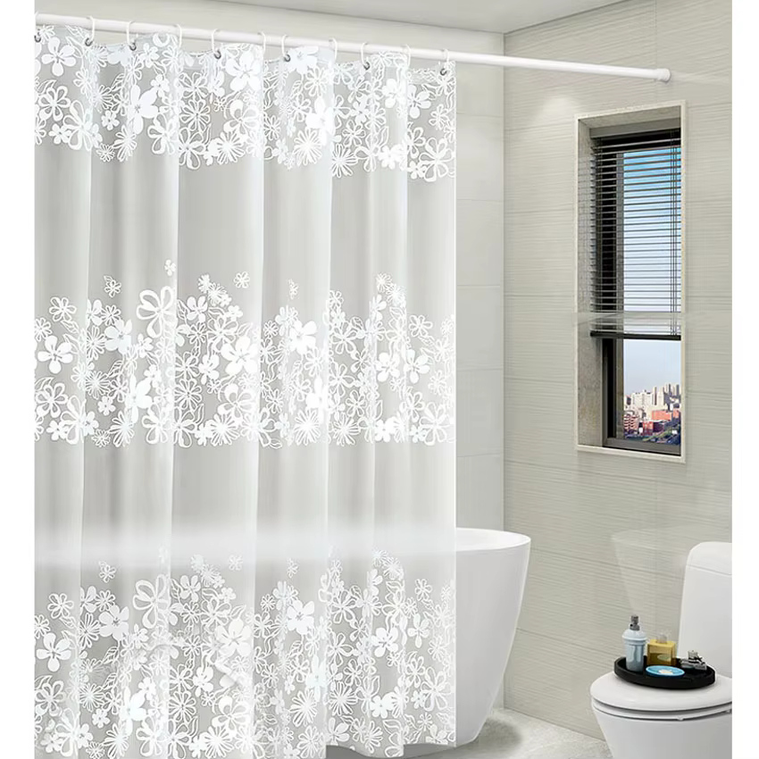 Rideaux De Douche à fleurs imperméables, rideaux De bain floraux PEVA pour salle De bains, baignoire
